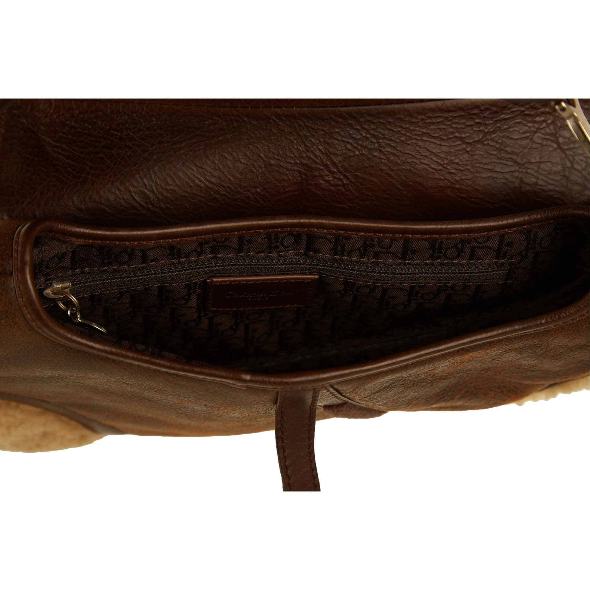 Dior Brown Sherpa Saddle Bag