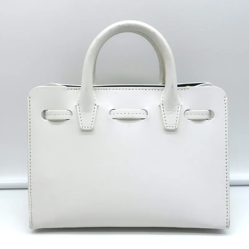 Mansur Gavriel Mini Mini Sun Tote White Leather Crossbody Bag